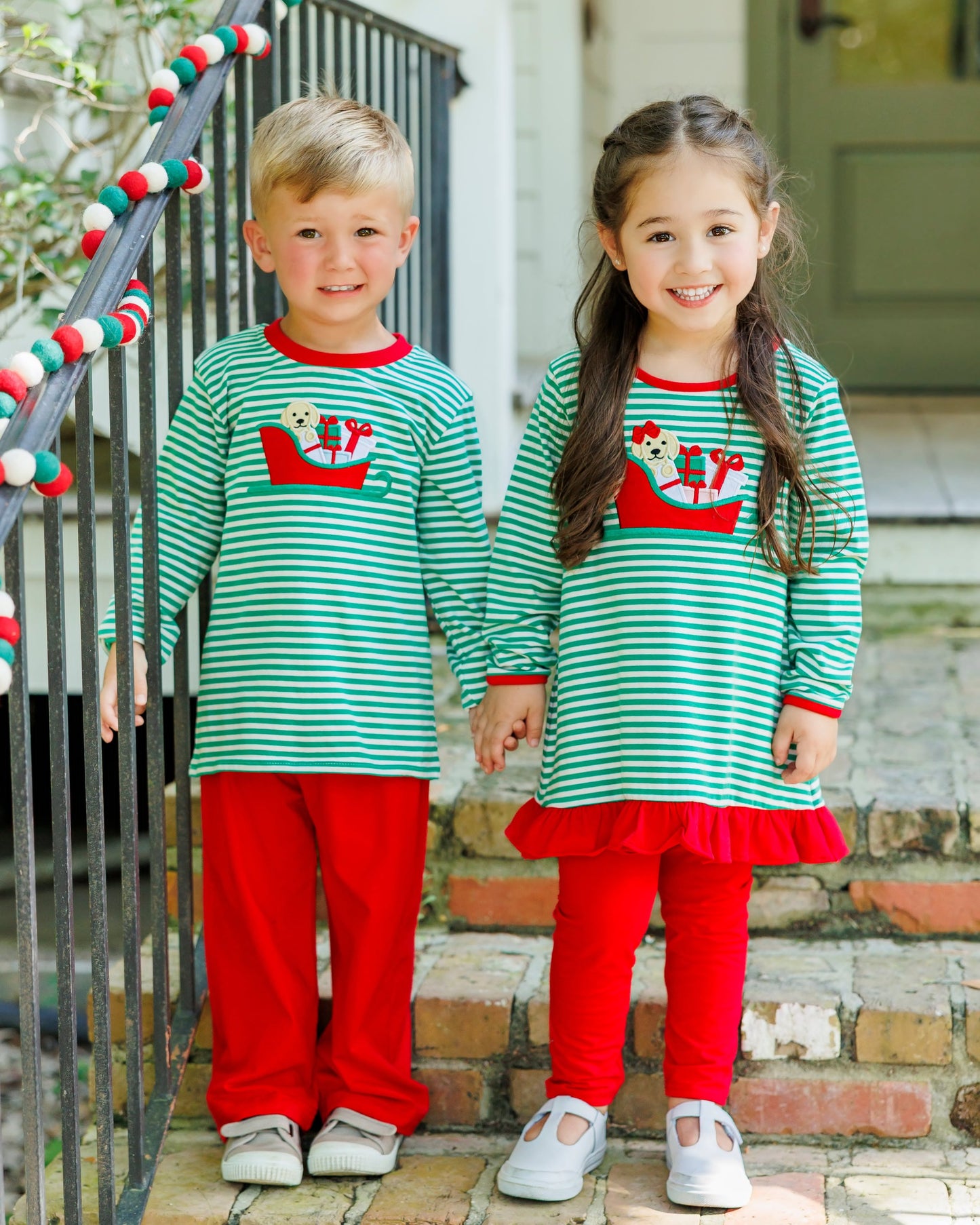 PREORDER Santa Paws Ruffle Pants Set