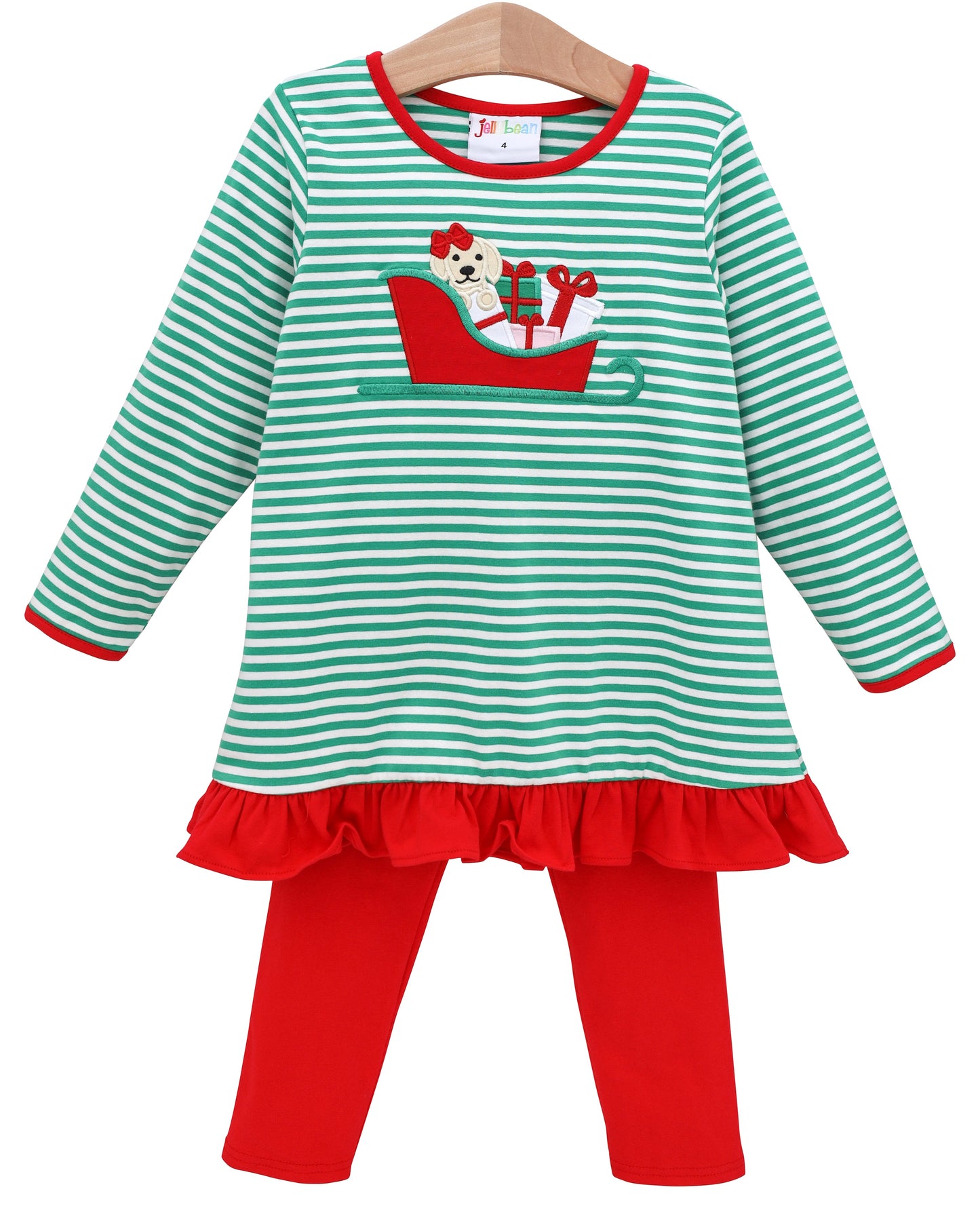 PREORDER Santa Paws Ruffle Pants Set