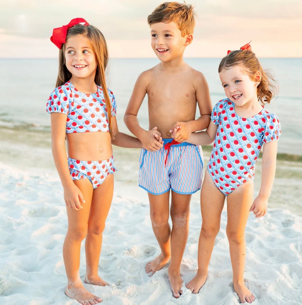 Red, White & Bloom One-Piece