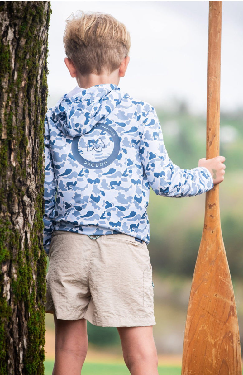 Performance Hoodie T-shirt - Blue Break Point Camo