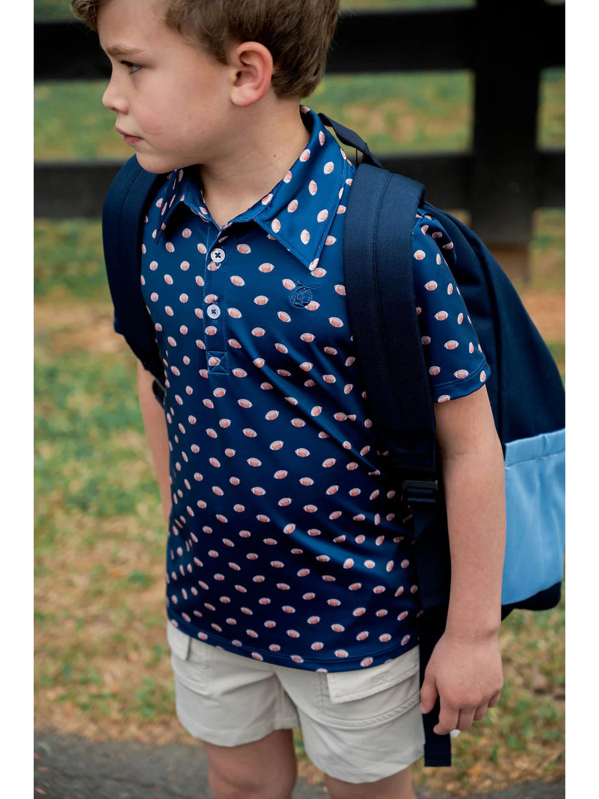 BOYS' PRO PERFORMANCE SHORT SLEEVE POLO - FOOTBALL