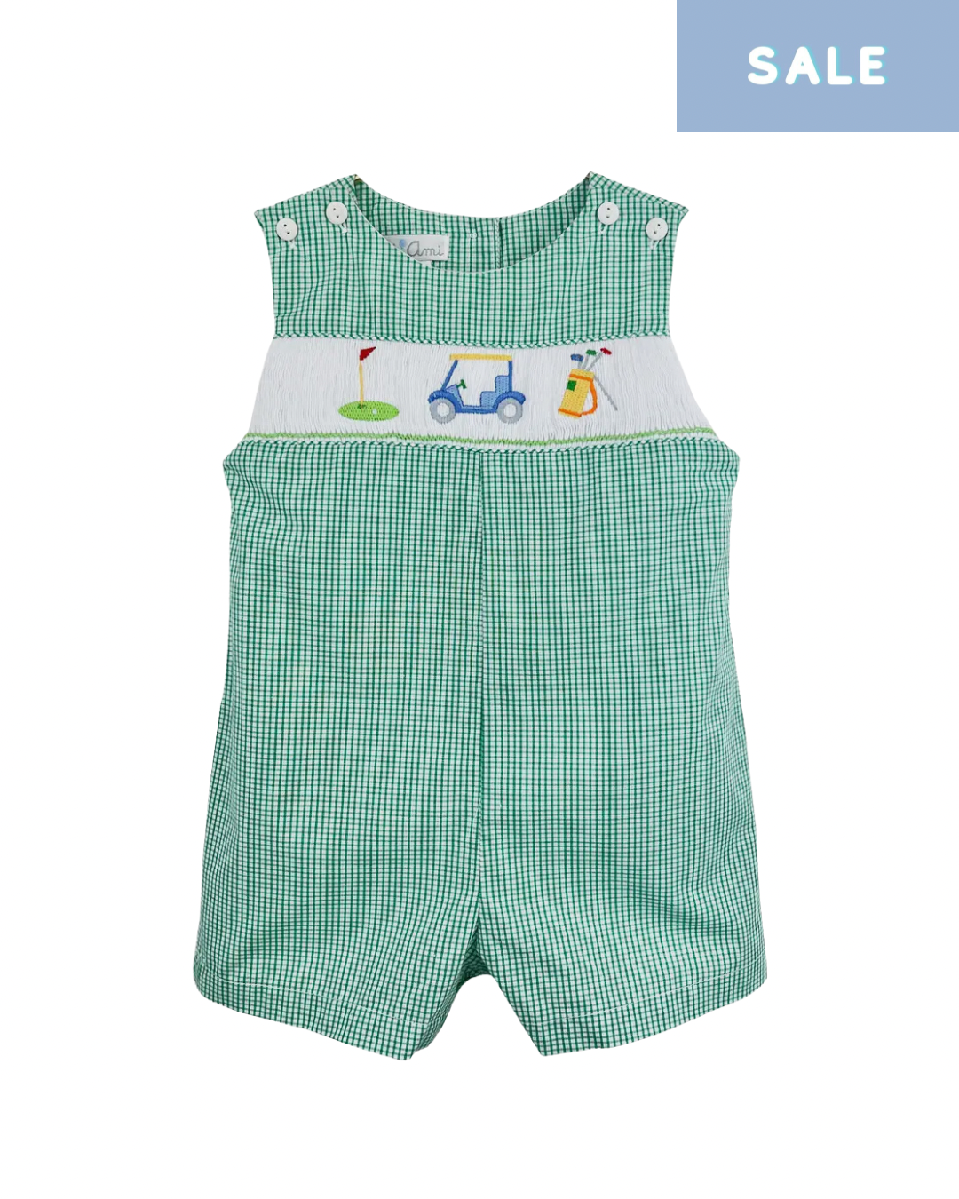 Sunsuit with Golf Themed Smocking