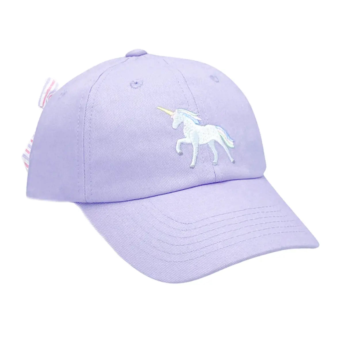 Rainbow Unicorn Bow Baseball Hat (Youth)