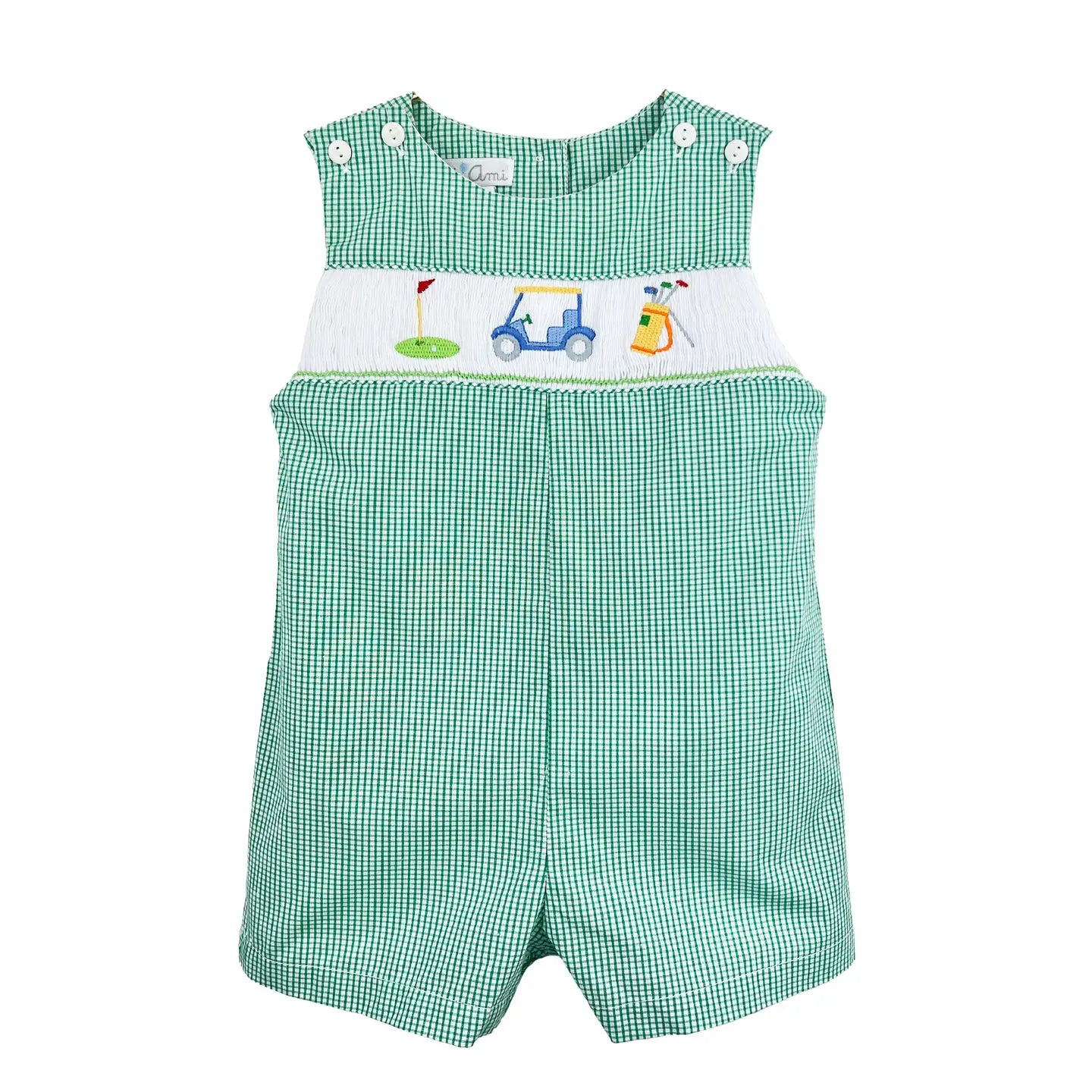 Sunsuit with Golf Themed Smocking