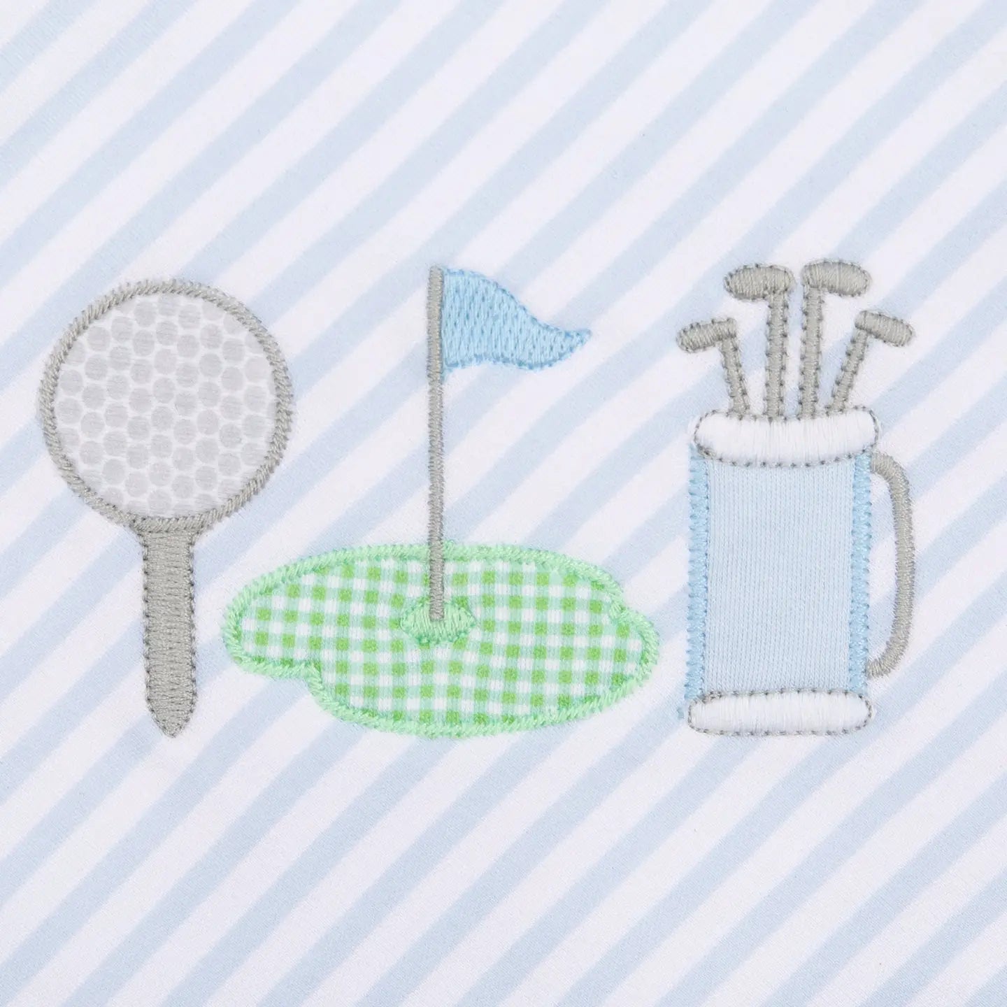 Putting Green Applique Collared Bubble - Light Blue