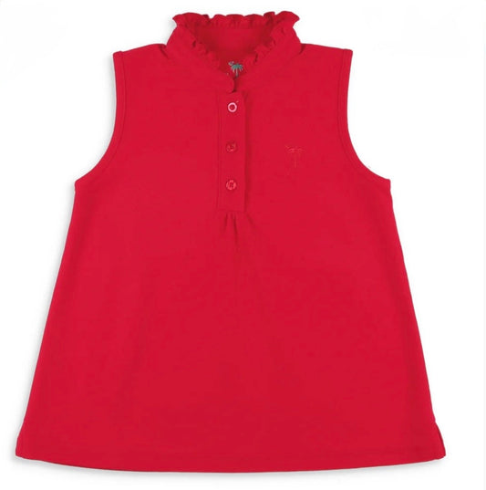 Red Pique Knit Top