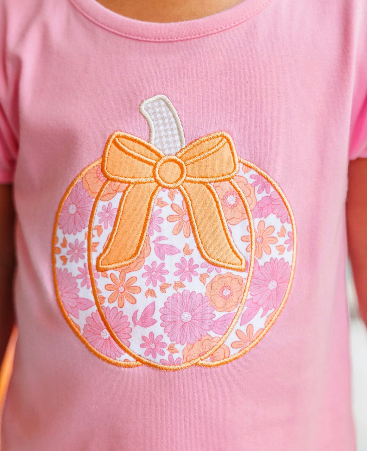 Pumpkin Petals Applique Ruffle Short Set
