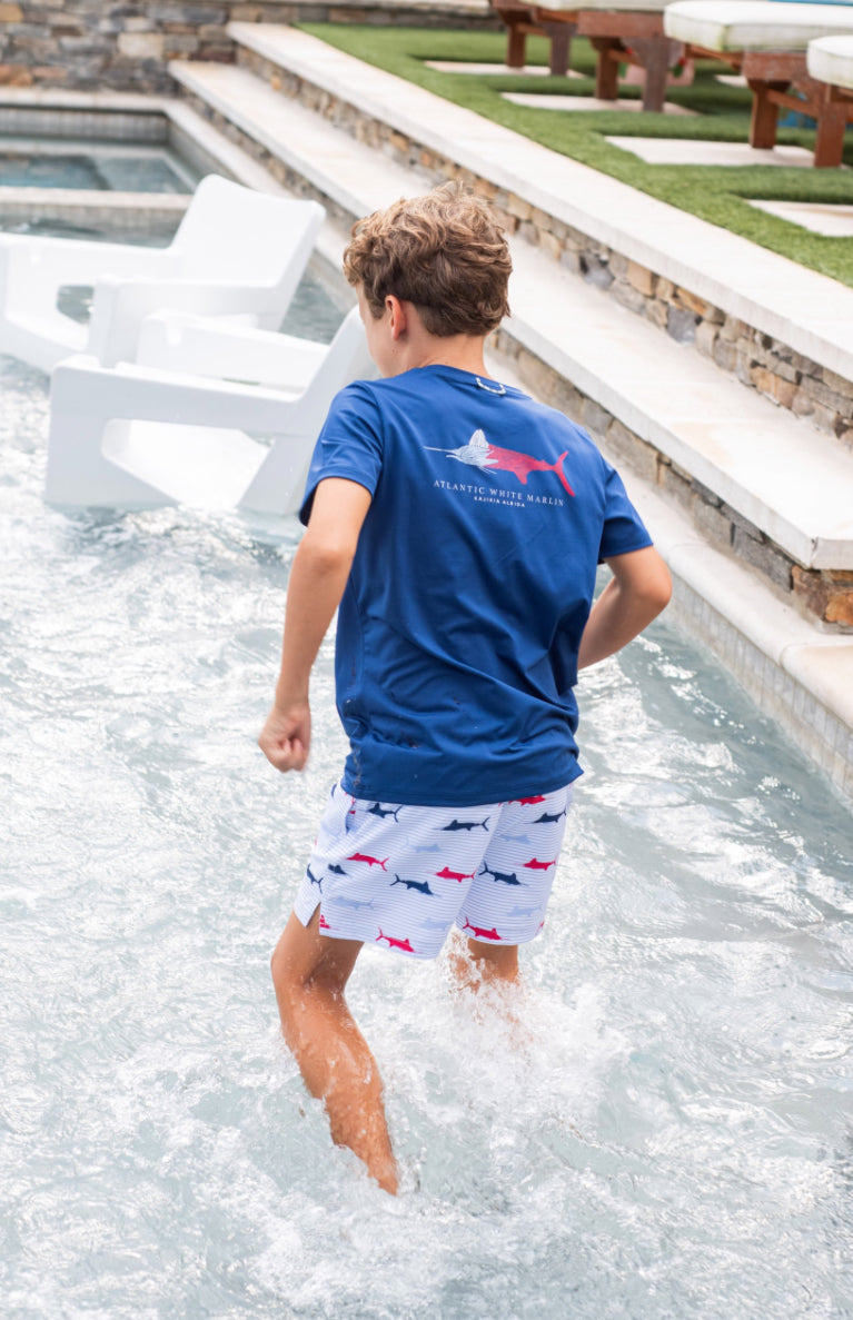 *PREORDER* BOYS BOOGIE BOARD SWIM TRUNKS - WINDSURFER FISH PRINT