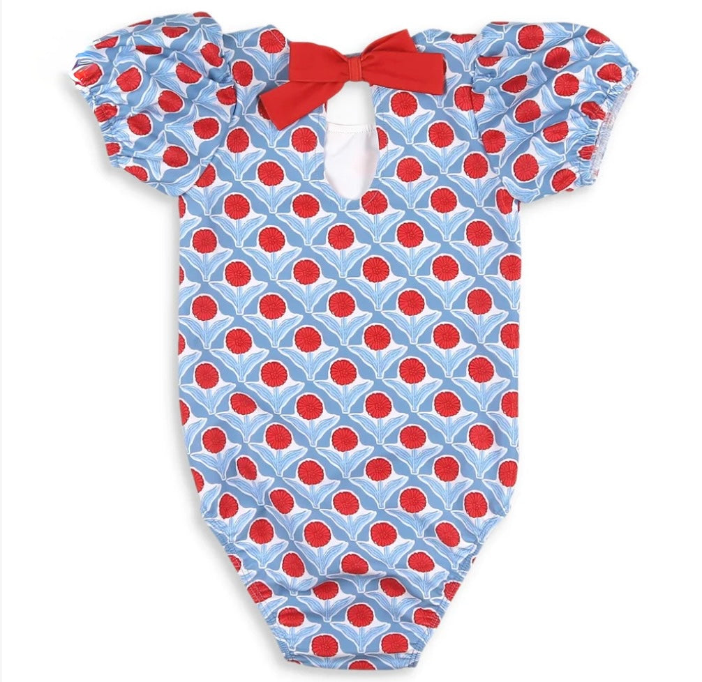 Red, White & Bloom One-Piece