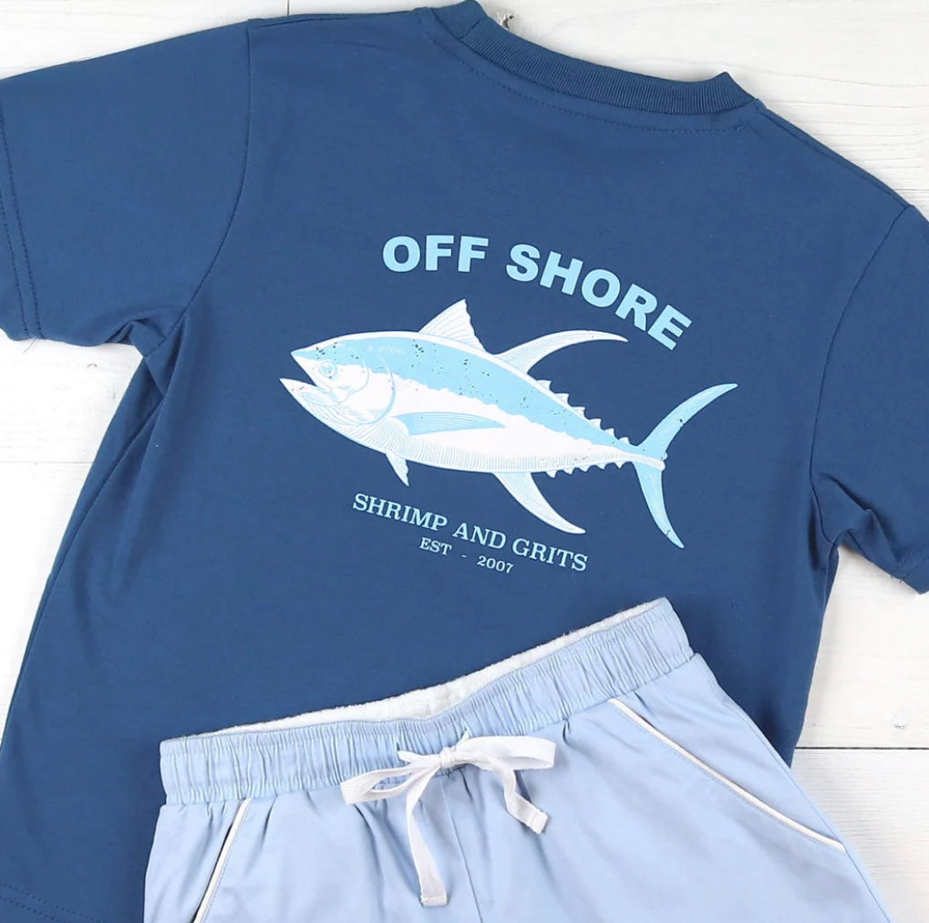 Powder Blue Twill Shrimp Shorts