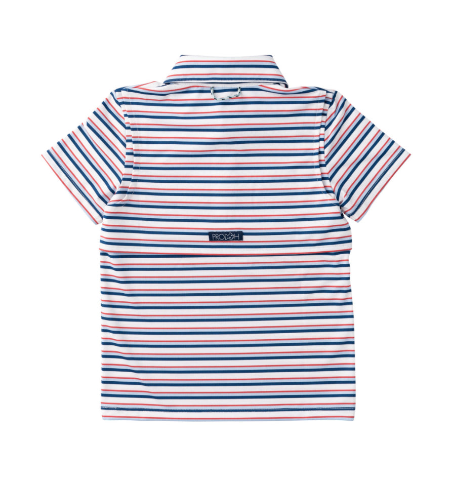 *PREORDER* BOYS' PRO PERFORMANCE SHORT SLEEVE POLO - INDEPENDENCE DAY STRIPE