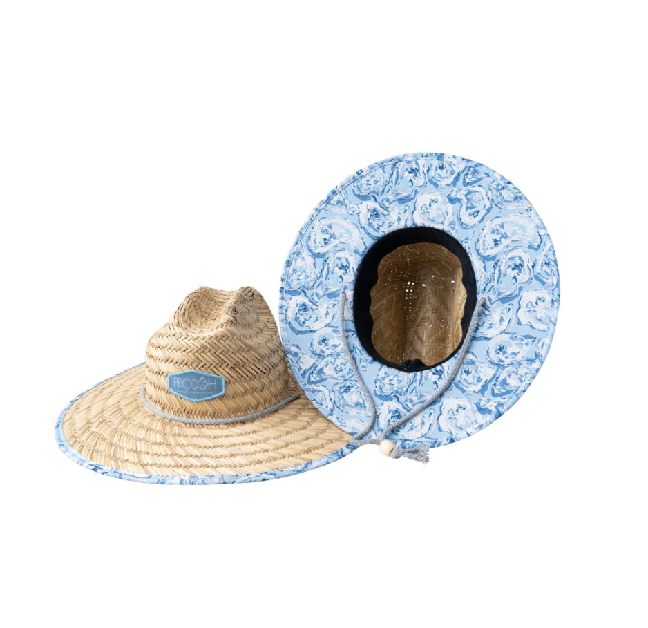 *PREORDER* KIDS’ STRAW LIFEGUARD HAT IN OYSTER SHELL PRINT