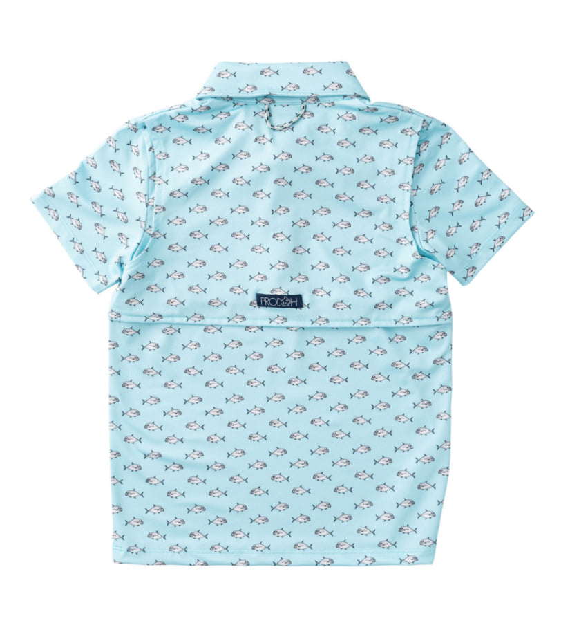 *PREORDER* BOYS' PRO PERFORMANCE SHORT SLEEVE POLO - AFRICAN POMPANO FISH PRINT