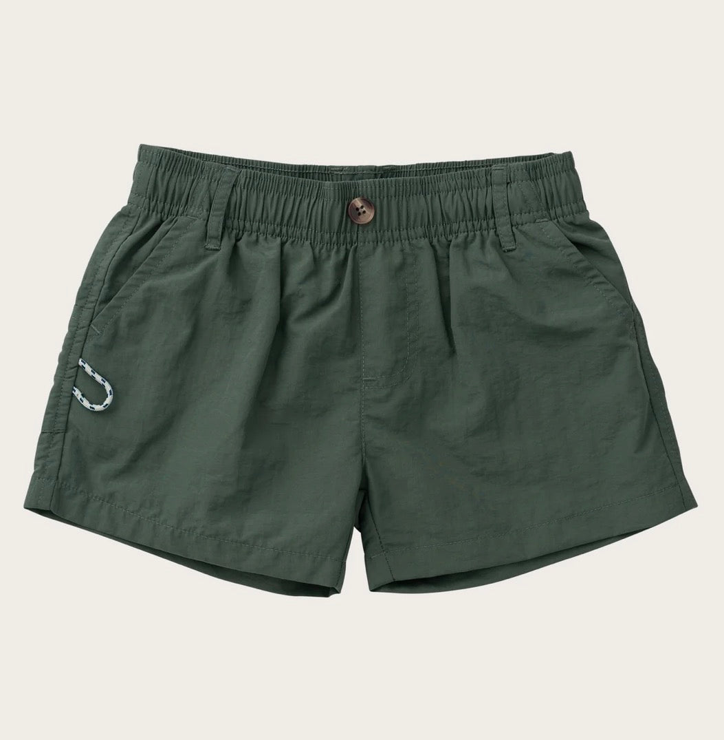 Boys' Outrigger Performance Short in Camping Green