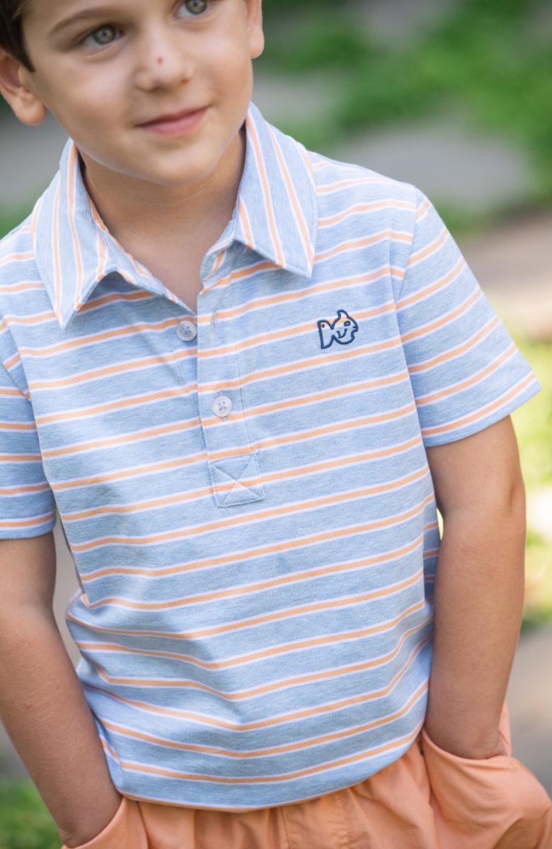 *PREORDER* BOYS’ TOO COOL FOR SCHOOL POLO - WINDSURFER ORANGE CHIFFON STRIPE
