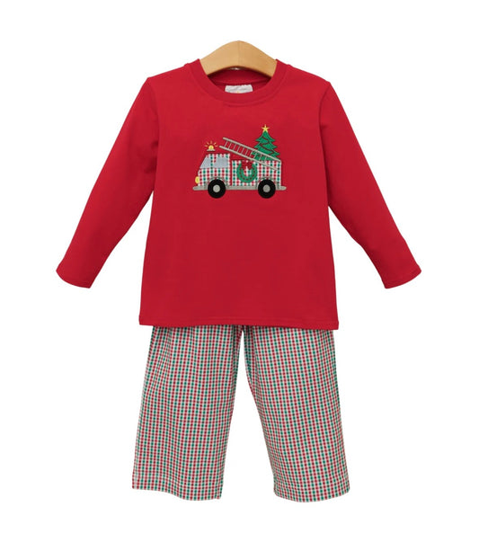*PREORDER* Festive Firetruck Pants Set