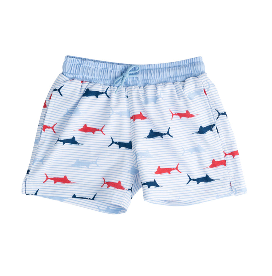 *PREORDER* BOYS BOOGIE BOARD SWIM TRUNKS - WINDSURFER FISH PRINT