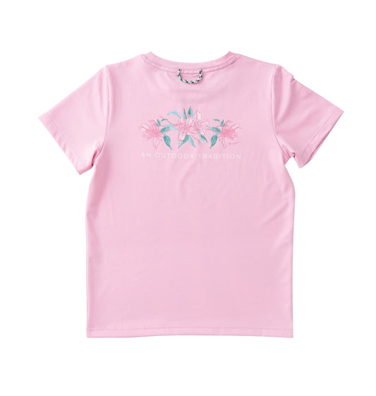GIRLS' SHORT SLEEVE PRO PERFORMANCE T-SHIRT - PINK FROSTING