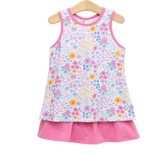 *PREORDER* Poppies and Petals Bow Back Skort Set