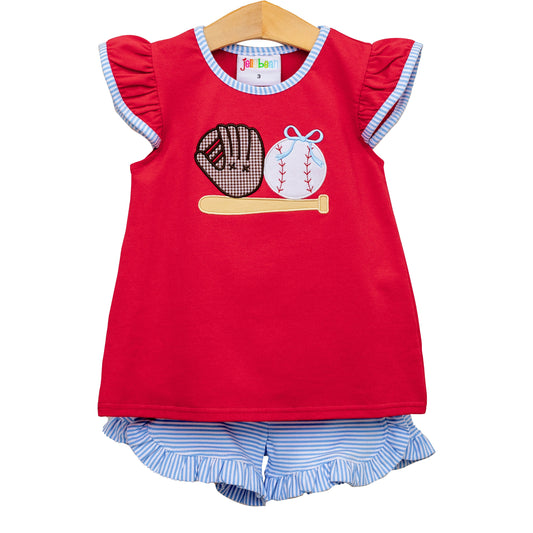 Spring Ball Ruffle Short Set