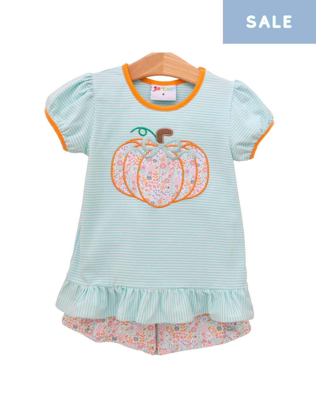 Pumpkin Patch Petals Applique Ruffle Short Set