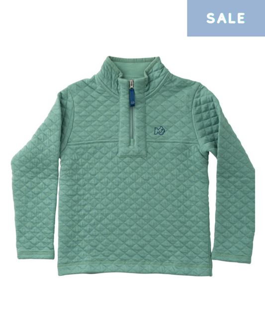 Quilted Zip Pullover - Frosty Spruce