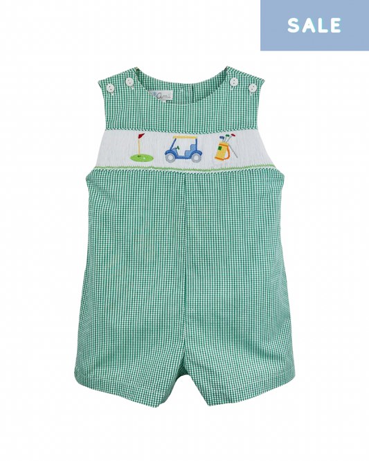 Sunsuit with Golf Themed Smocking