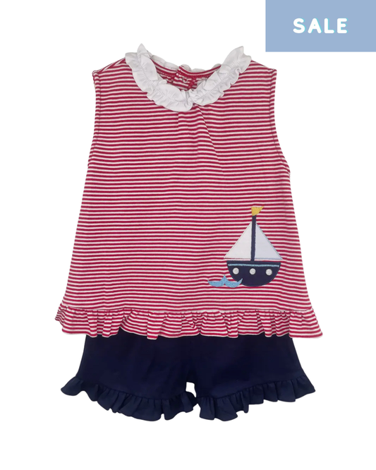 Sailboat Knit Sun Top & Shorts Set