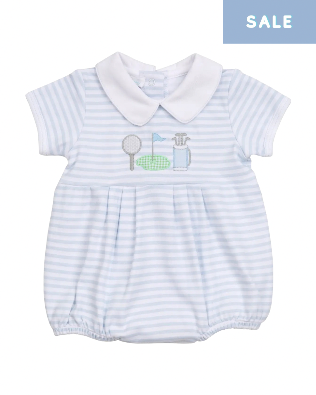 Putting Green Applique Collared Bubble - Light Blue