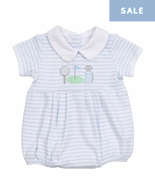 Putting Green Applique Collared Bubble - Light Blue